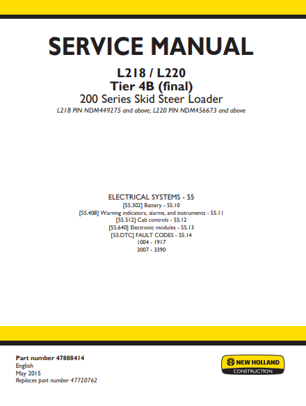 New Holland L218 , New Holland L220 Tier 4B (final) skid steer Service Repair Manual (Full set of collection) - Image 6