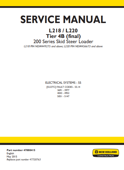 New Holland L218 , New Holland L220 Tier 4B (final) skid steer Service Repair Manual (Full set of collection) - Image 8