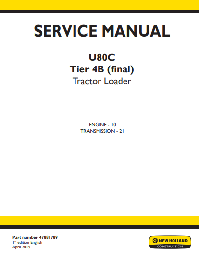 New Holland U80C Tractor Service Repair Manual (Full set of collection) - Image 5