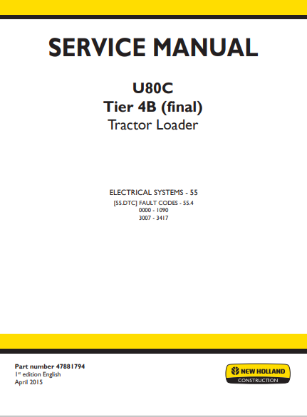 New Holland U80C Tractor Service Repair Manual (Full set of collection) - Image 6