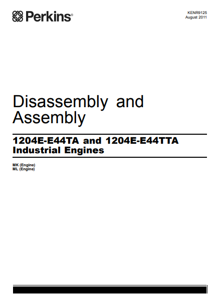 Perkins 1204E-E44TA , Perkins 1204E-E44TTA Disassembly & Assembly Manual - Image 2
