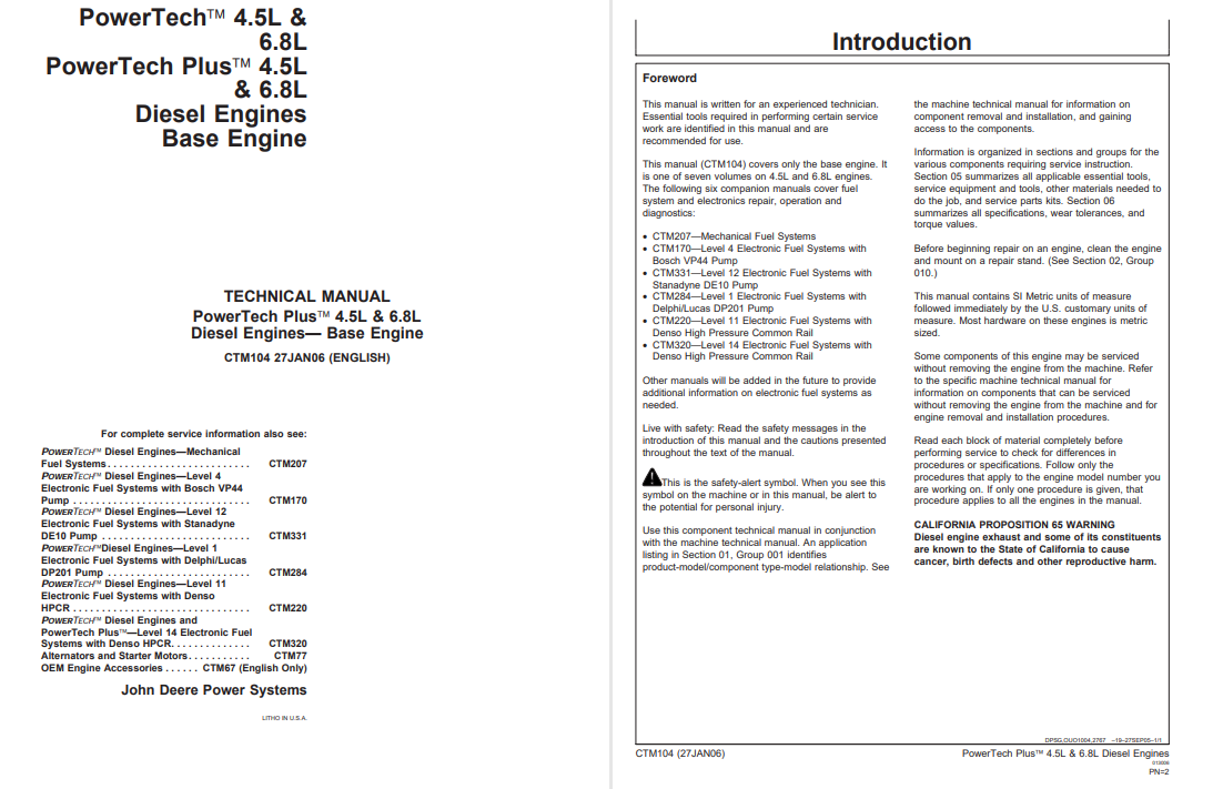 Power Tech Plus 4.5L & 6.8L Diesel Engines Technical Manual - Image 2