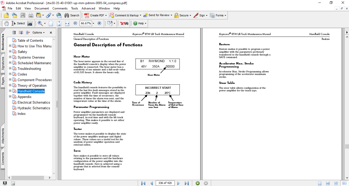 Raymond Forklift RTW 3-Wheel, Sit-Down Counterbalanced Lift Truck Maintenance Manual - Image 3