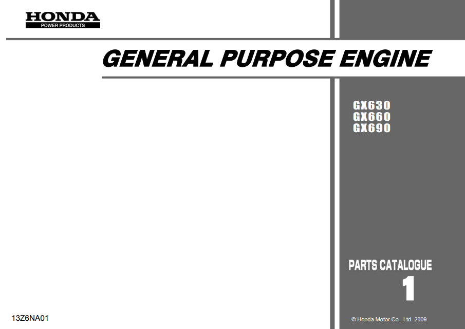 Honda GX630, Honda GX660, Honda GX690 Parts Catalogue - Image 2