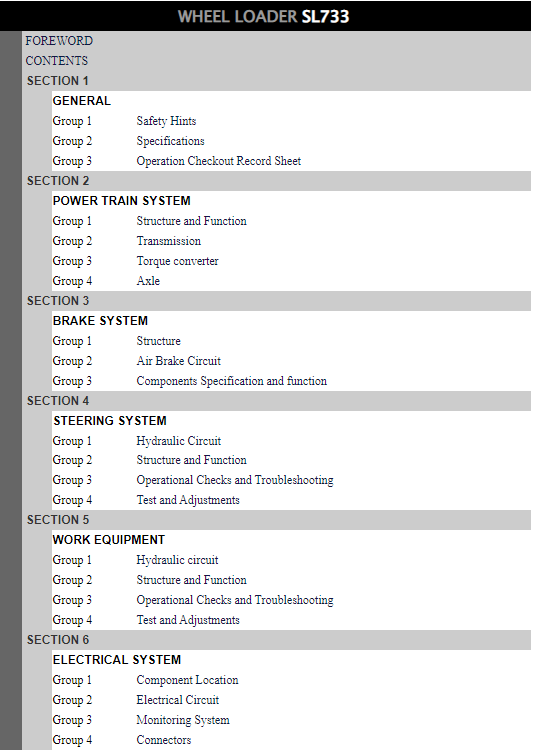 Hyundai SL733 Wheel Loader Service Repair Manual - Image 2