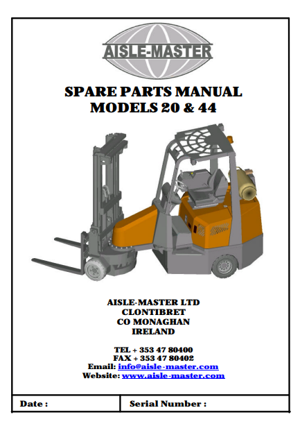 Aisle Master Forklift 20 & 44 Spare Parts Manual - Image 2