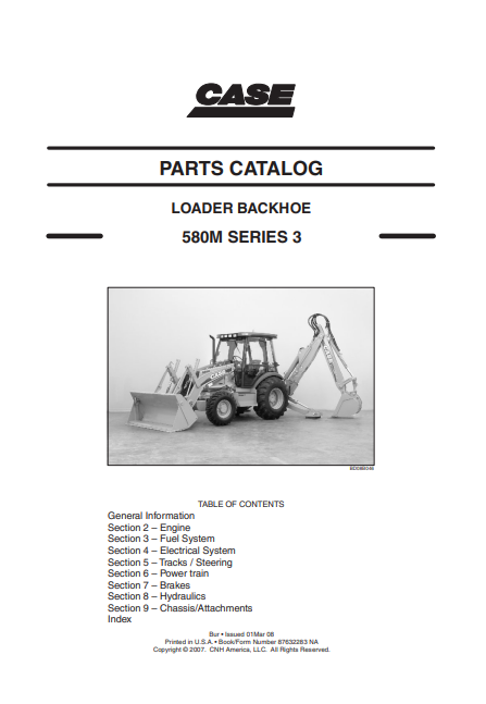 Case 580M Series 3 Backhoe Loader Parts Catalog - Image 2
