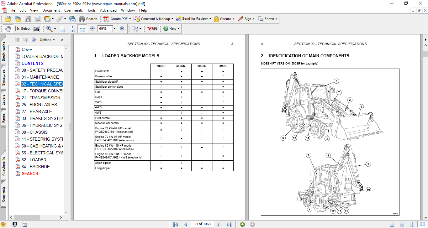 Case 580SR, Case 580SR plus, Case 590SR, Case 695SR Backhoe Loader Service Repair Manual - Image 5