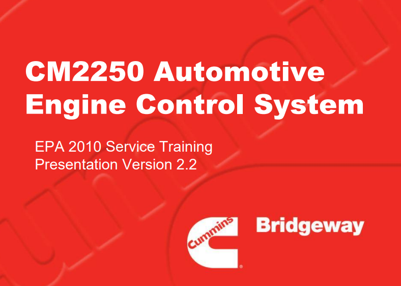Cummins CM2250 Automotive Engine Control System (EPA 2010 Service Training) - Image 2