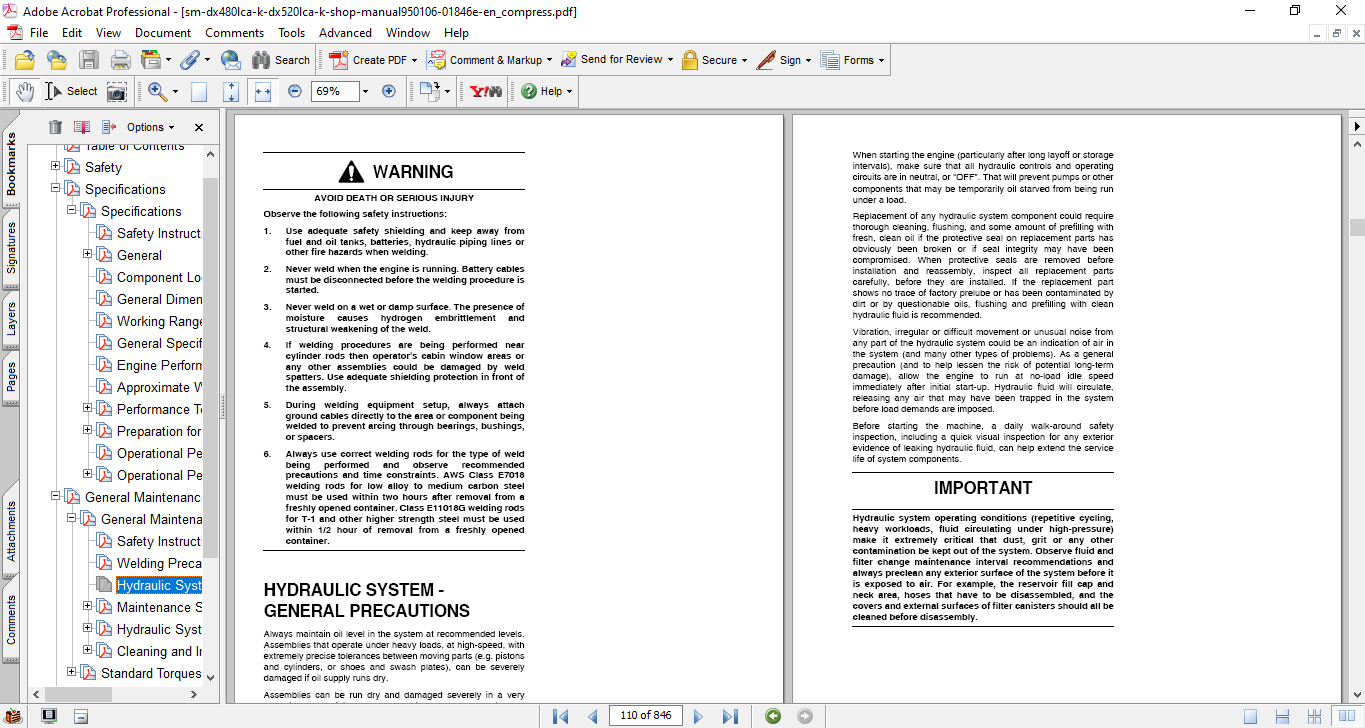 Doosan DX480LCA-K, Doosan DX520LCA-K Excavator Workshop Repair Manual - Image 3