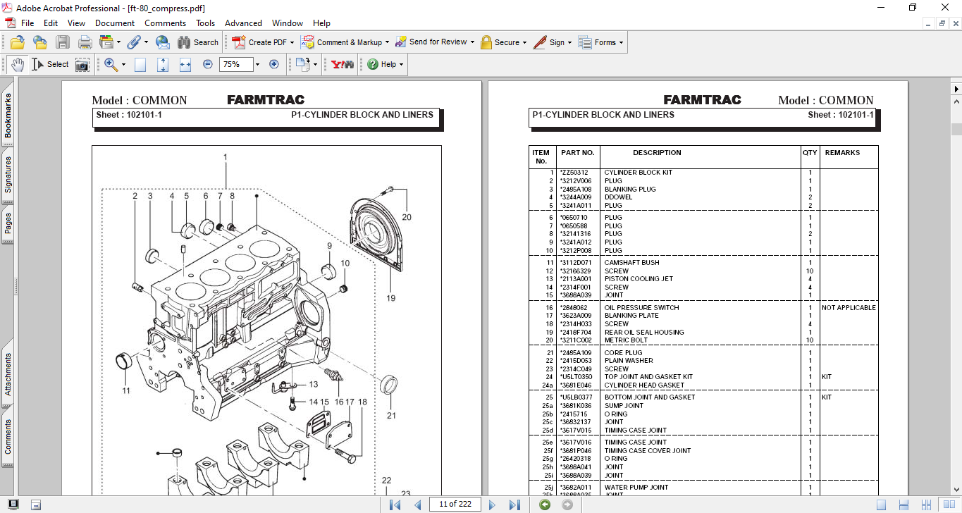 Farmtrac F80, Farmtrac 80DT Tractor Parts Catalogue - Image 4