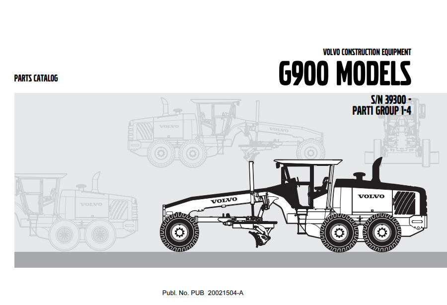 Volvo G900 Series Motor Grader Parts Catalog - Image 2