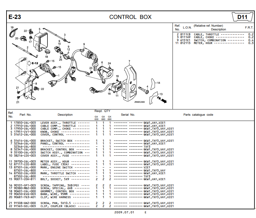 Honda GX630, Honda GX660, Honda GX690 Parts Catalogue - Image 4