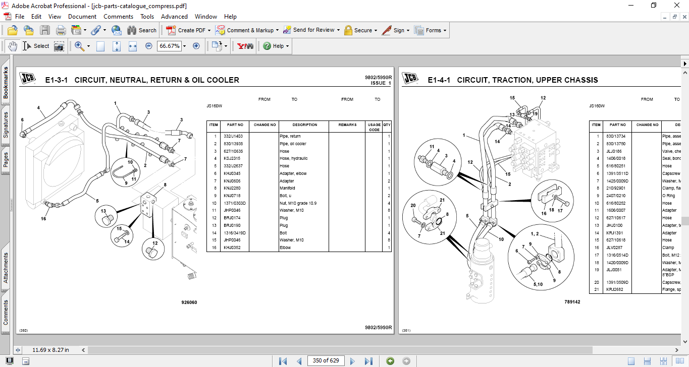 JCB JS160W Wheeled Excavator Parts Manual - Image 3