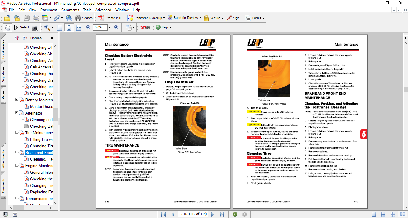Leeboy G-700 Motor Grader Operations, Service, and Parts Manual - Image 4