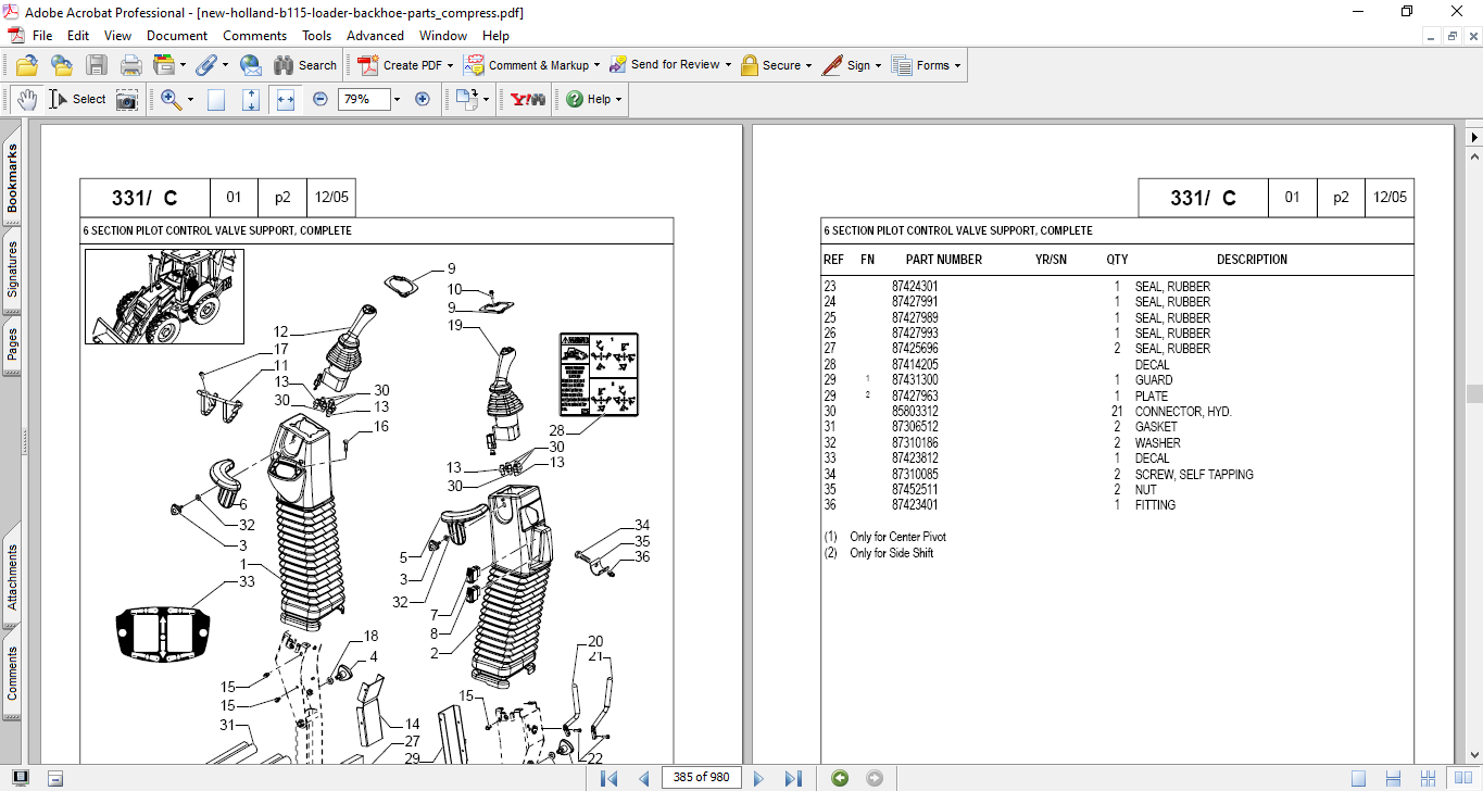 New Holland B115 Backhoe Loader Parts Catalog - Image 4