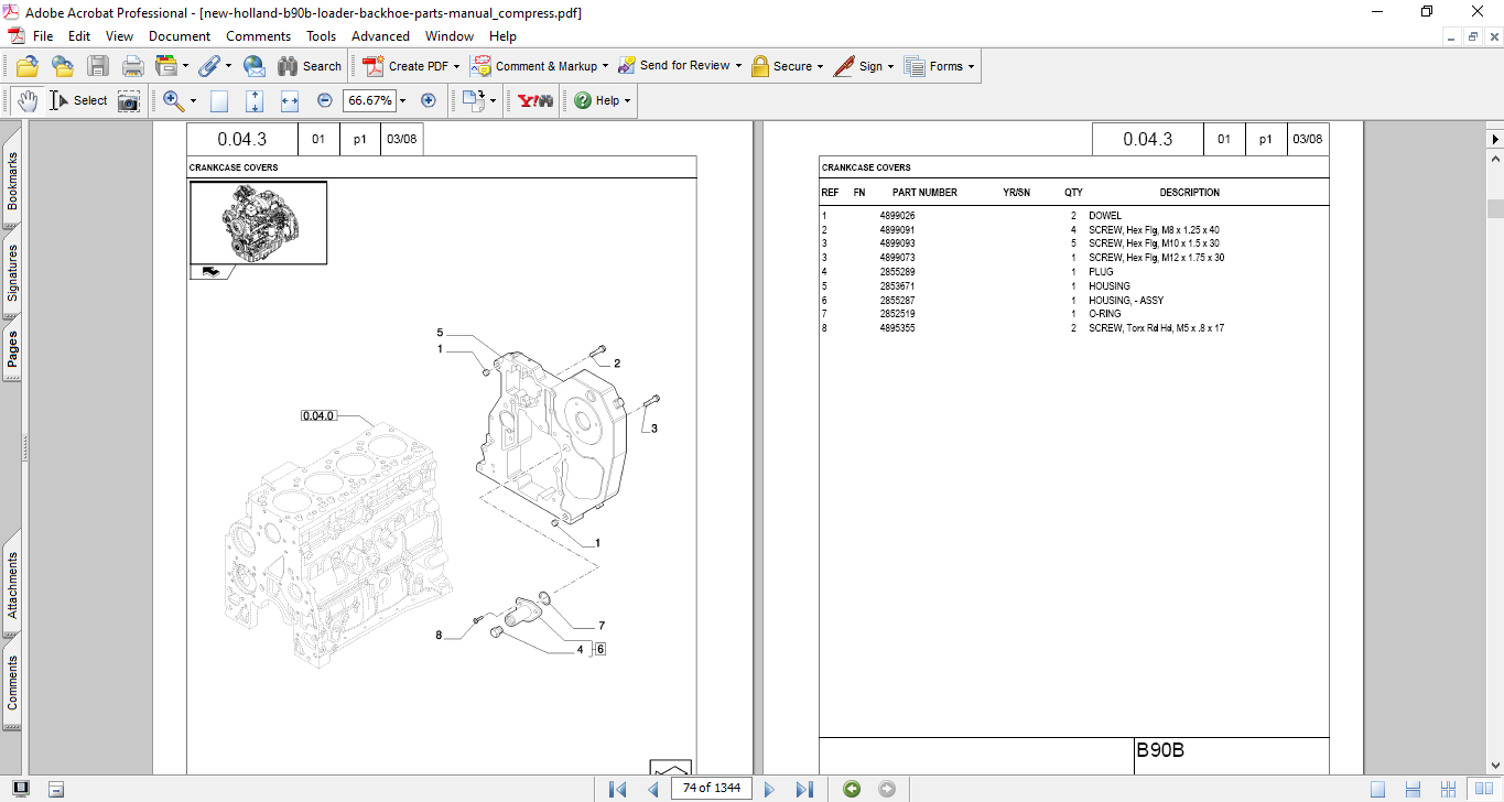 New Holland B90b Loader Backhoe Parts Catalog - Image 4