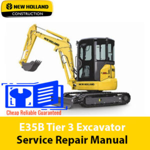 Service Repair Manual for New Holland E35B Excavator, showcasing detailed diagrams and maintenance instructions