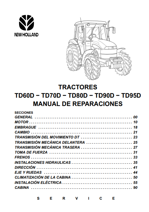 New Holland TD60D, TD70D, TD80D, TD90D, TD95D Tractor Service Repair Manual - Image 2