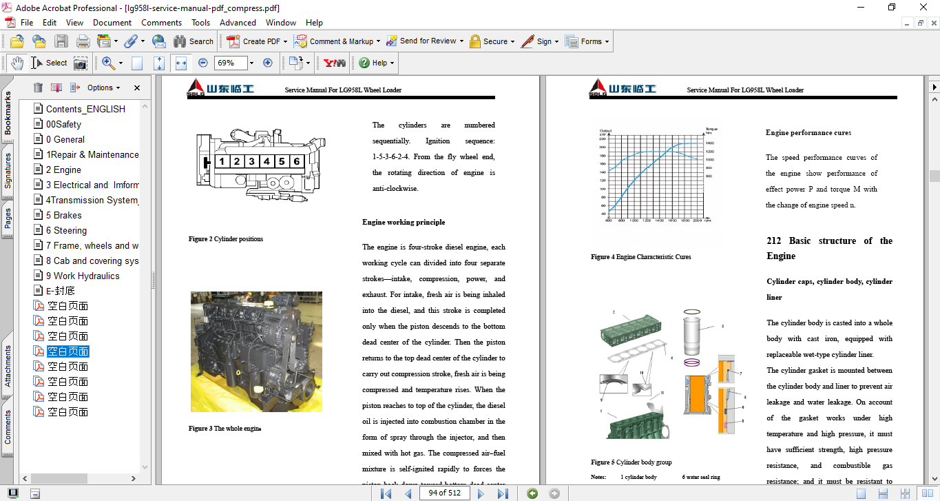 SDLG Wheel Loader LG958L Service Repair Manual - Image 4