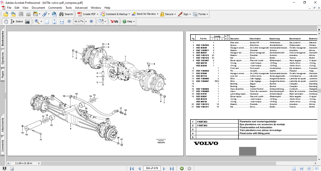 Volvo BL70B Backhoe Loader Parts Catalog - Image 5