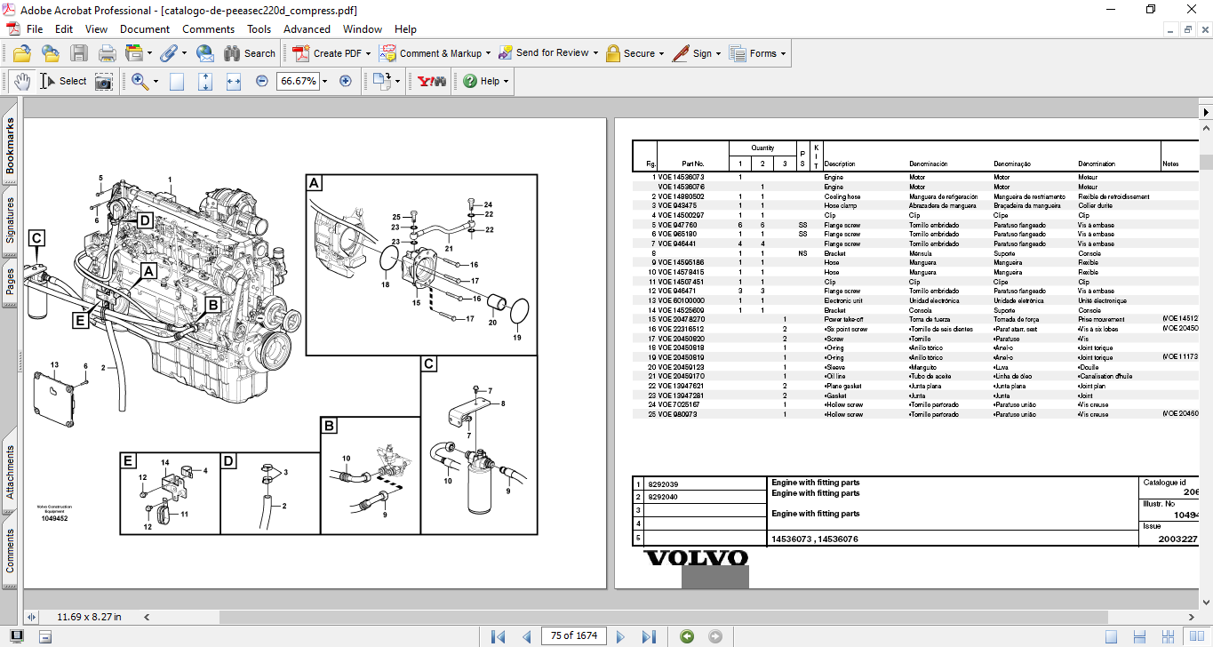 Volvo EC220D Excavator Parts Catalog - Image 4