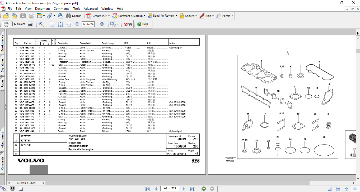 Volvo EC55B Excavator Parts Catalog - Image 4