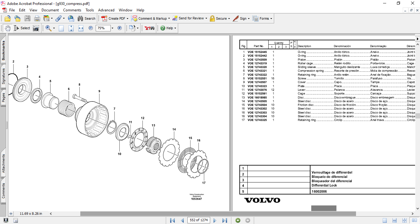 Volvo G900 Series Motor Grader Parts Catalog - Image 5