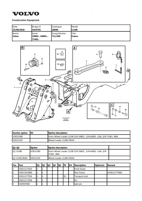 Volvo L120E Wheel Loader Parts Catalog - Image 3
