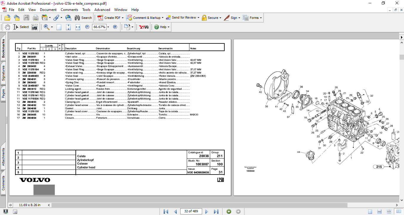 Volvo L25B Wheel Loader Parts Catalog - Image 4