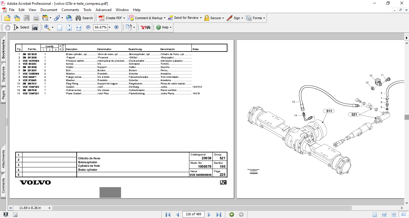 Volvo L25B Wheel Loader Parts Catalog - Image 5