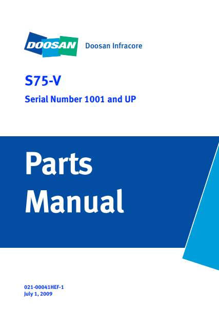 Doosan S75-V Excavator Parts Manual - Image 2
