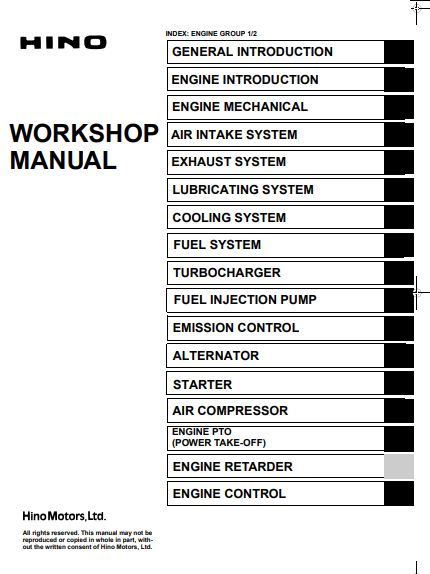 Hino J08E-TI Engine Workshop Repair Manual - Image 2