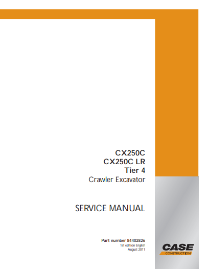 Case CX250C, Case CX250CLR Excavator Service Repair Manual - Image 2