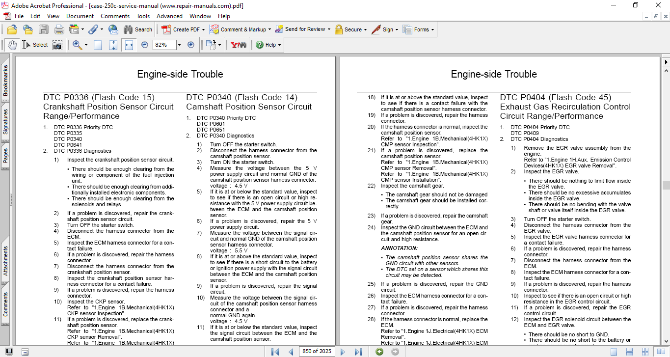 Case CX250C, Case CX250CLR Excavator Service Repair Manual - Image 4
