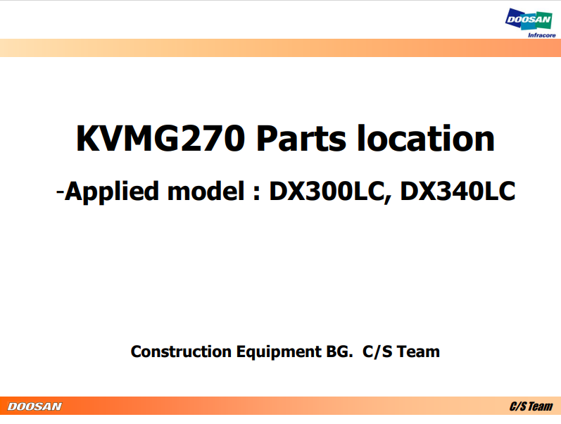 Doosan DX300LC, Doosan DX340LC Parts Location - Image 2