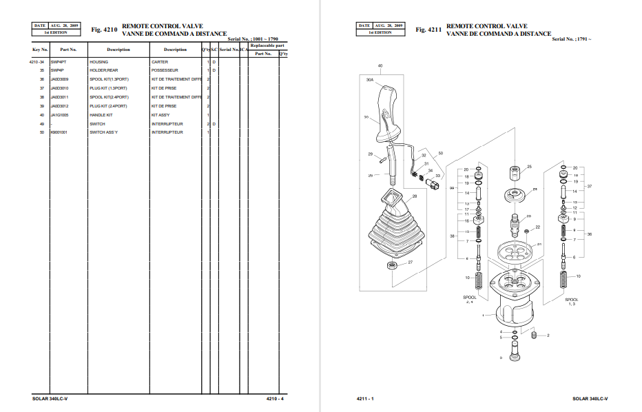 Doosan S340LC-V Excavator Parts Manual - Image 4