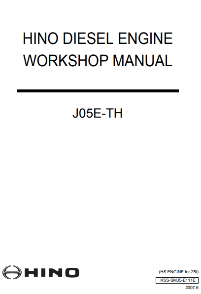 Hino J05E-TH Engine Workshop Repair Manual - Image 2