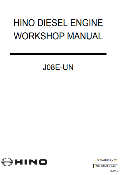 Hino J08E-UN Engine Workshop Repair Manual - Image 2