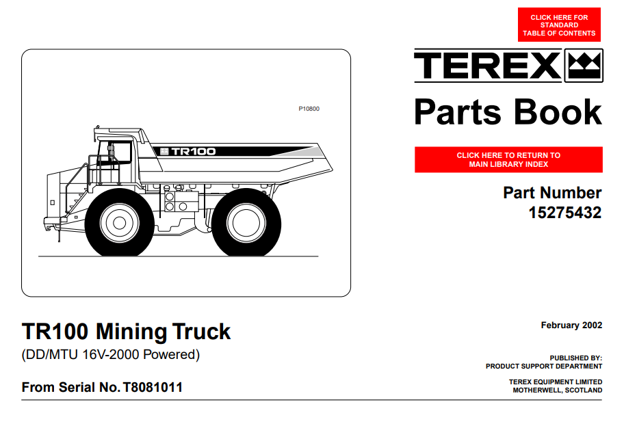 Terex TR100 Mining Truck Parts Manual - Image 2