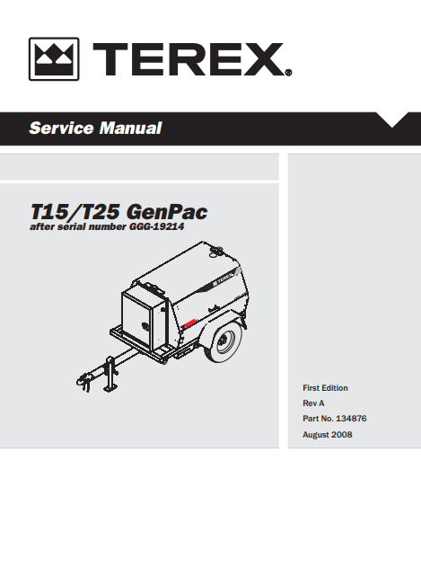 Terex T15, Terex T25 GenPac Service Manual - Image 2