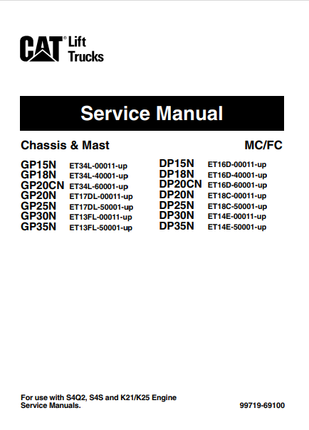 Caterpillar Lift Truck GP and DP Series Service Repair Manual - Image 2