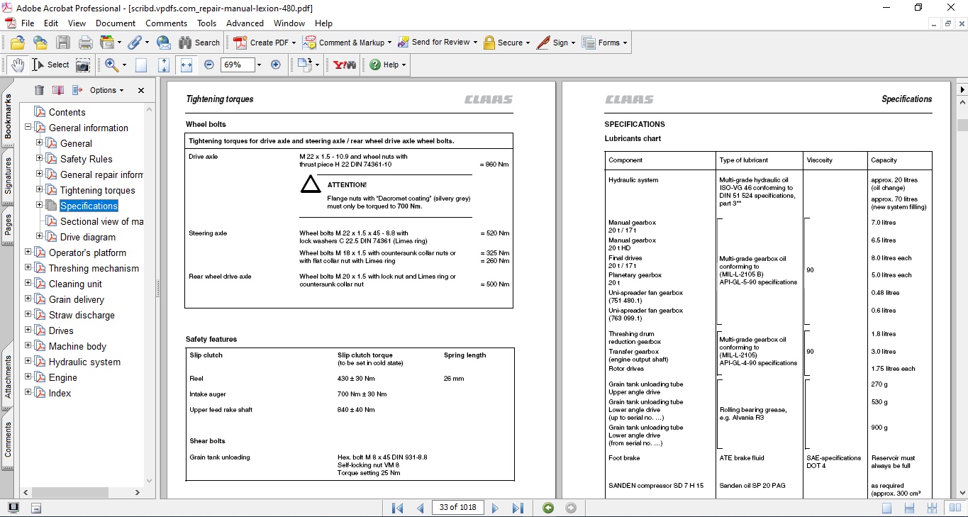 Claas Lexion 480 Service Repair Manual - Image 4