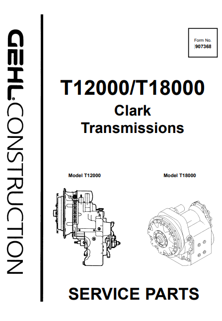 Clark Transmission T12000, T18000 Parts Manual - Image 2