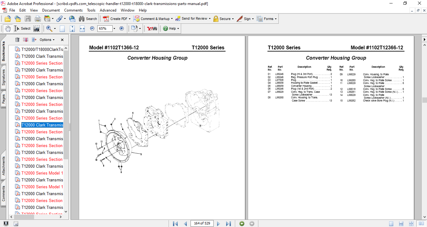 Clark Transmission T12000, T18000 Parts Manual - Image 4