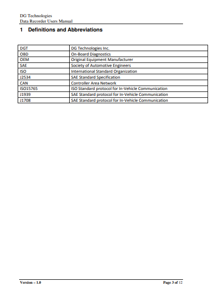 DG Technologies Data Recorder Users Manual - Image 4