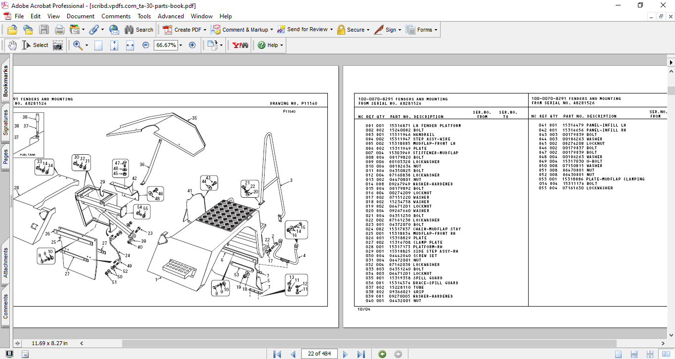 Terex TA30 Articulated Truck Parts Manual - Image 4
