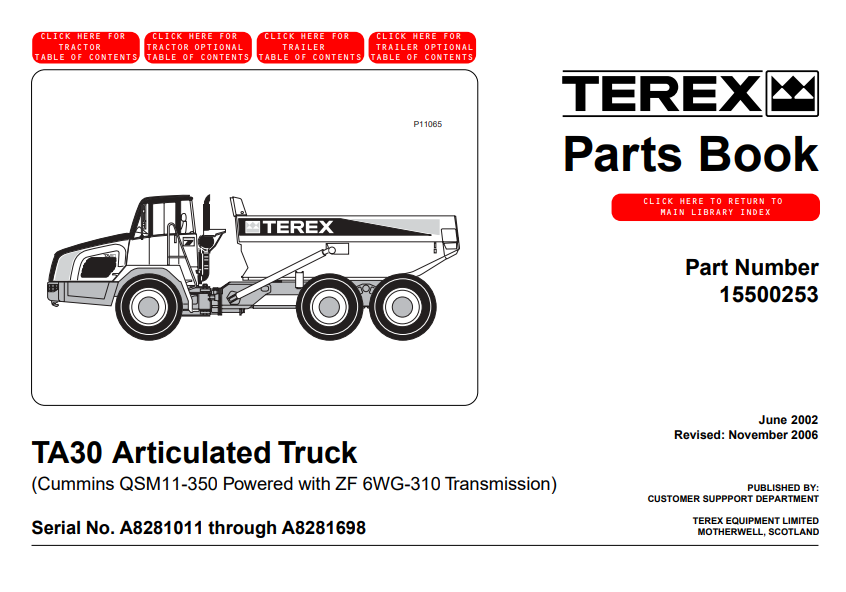 Terex TA30 Articulated Truck Parts Manual - Image 2