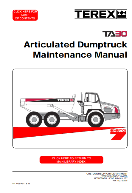 Terex TA30 Dump Truck Maintenance Manual - Image 2