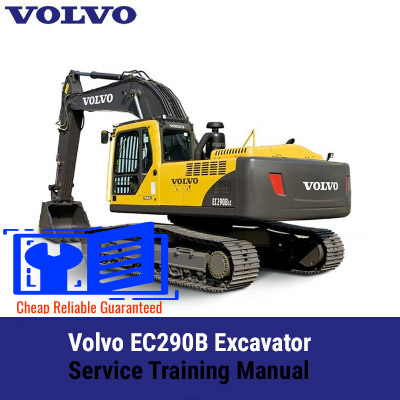Volvo EC290B Excavator Service Training Manual with an illustration of the excavator and the title prominently displayed